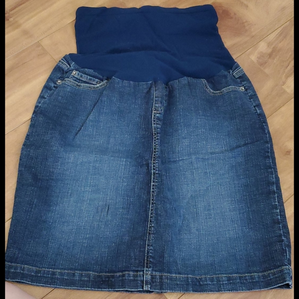 Maternity jean skirt